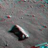 This anaglyph, acquired by NASA's Phoenix Lander on Jun. 15, 2008, shows the largest rock informally called 'Midgard.' 3D glasses are necessary to view this image.