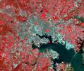Baltimore is the largest city in Maryland and one of the busiest ports in the United States. This image was acquired by NASA's Terra satellite on April 4, 2000.