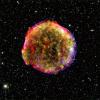 This composite image of the Tycho supernova remnant combines infrared and X-ray observations obtained with NASA's Spitzer and Chandra space observatories, respectively.