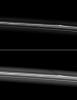 NASA's Cassini spacecraft spies a shadow cast by a vertically extended structure or object in the F ring in this image taken as Saturn approaches its August 2009 equinox.