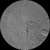 The northern and southern hemispheres of Saturn's moon Tethys are seen in these polar stereographic maps, mosaicked from the best-available images from NASA's Cassini spacecraft.