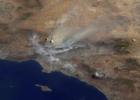 The Multi-angle Imaging SpectroRadiometer (MISR) instrument on NASA's Terra satellite captured this Aug. 30 image of smoke plumes from the Station and other wildfires burning throughout Southern California.