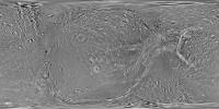 This global map of Saturn's moon Dione was created using images taken during flybys by NASA's Cassini spacecraft. Images from NASA's Voyager mission fill the gaps in Cassini's coverage.