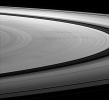 NASA's Cassini spacecraft images dark spokes on Saturn's B ring. Spokes are radial markings on Saturn's rings that continue to interest scientists, and they can be seen here stretching left to right across the image.