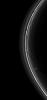 The gravity of potato-shaped Prometheus periodically creates streamer-channels in the F ring, and the moon's handiwork can be seen in the dark channels in this image from NASA's Cassini spacecraft.
