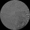 The northern and southern hemispheres of Dione are seen in these polar stereographic maps of the north pole, mosaicked from the best-available clear-filter images from NASA's Cassini and Voyager missions.