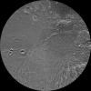 The northern and southern hemispheres of Dione are seen in these polar stereographic maps of the south pole, mosaicked from the best-available clear-filter images from NASA's Cassini and Voyager missions.