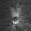 Distinctive asymmetrical ejecta surrounding a 140 meter diameter crater in the lunar highlands as seen by NASA's Lunar Reconnaissance Orbiter. Crater is located on the northeastern rim of the eroded (pre-Nectarian) crater Hommel.