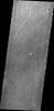 This image captured by NASA's 2001 Mars Odyssey shows just one of many lava channels located on the Elysium Mons volcanic complex.