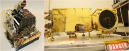 The two main parts of the ChemCam laser instrument for NASA's Mars Science Laboratory mission are shown in this combined image.