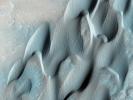 This image from NASA's Mars Reconnaissance Orbiter shows dunes on the floor of Herschel Crater. Steep faces ('slipfaces') are oriented downwind, in the direction of motion of the dunes. A dune-free area downwind of the crater is seen at the image center.
