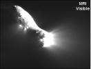 Infrared scans of comet Hartley 2 by NASA's EPOXI mission spacecraft show carbon dioxide, dust, and ice being distributed in a similar way and emanating from apparently the same locations on the nucleus.