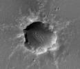 This image of Santa Maria Crater was taken by HiRISE camera on NASA's Mars Reconnaissance Orbiter where NASA's rover Opportunity approached Santa Maria Crater in December 2010.