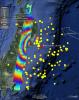 This radar image from ESA's Envisat depicts ground displacements resulting from the March 11, 2011, magnitude 9.0 Tohoku earthquake in Japan.