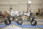This photograph of the NASA Mars Science Laboratory rover, Curiosity, was taken during mobility testing on June 3, 2011. The location is inside the Spacecraft Assembly Facility at NASA's Jet Propulsion Laboratory, Pasadena, Calif.