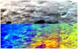 NASA's Dawn spacecraft obtained these images with its visible and infrared instrument of asteroid Vesta. The top image is a simulated true-color picture of the asteroid's surface.