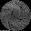 This image mosaic of Vesta's south pole is generated from dozens of individual images from the framing camera aboard NASA's Dawn spacecraft. This view is centered on the asteroid's south pole, which is surrounded by several large impact craters.
