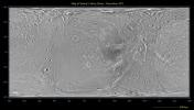 This global map of Saturn's moon Dione was created using images taken during flybys by NASA's Cassini spacecraft. This global map of Saturn's moon Dione was created using images taken during flybys by NASA's Cassini spacecraft.