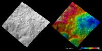 These images from NASA's Dawn spacecraft show an old, heavily cratered terrain around asteroid Vesta's equator.
