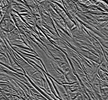 This image using synthetic-aperture radar (SAR) data acquired by NASA's Cassini spacecraft shows grooves in the southern part of Saturn's moon Enceladus.