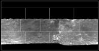 This mosaic depicts a portion of asteroid Vesta imaged by NASA's Dawn spacecraft where pockets of bright materials are visible.