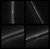 This image obtained by NASA's Cassini spacecraft shows some of the more bizarre trails that were dragged out from Saturn's F ring by objects about a half mile (1 kilometer) in diameter.