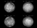 This panel of images shows the nearly spherical shape of Saturn's moon Phoebe, as derived from imaging obtained from NASA's Cassini spacecraft. Each image represents a 90-degree turn.