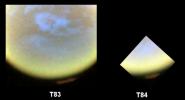 False-color images from NASA's Cassini spacecraft show the development of a hood of high-altitude haze, which appears orange in this image, forming over the south pole of Saturn's moon Titan.