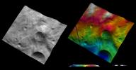 These images from NASA's Dawn spacecraft are located in asteroid Vesta's Tuccia quadrangle, in Vesta's southern hemisphere.