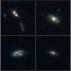 The galaxies pictured here have so much dust surrounding them that the brilliant light from their quasars cannot be seen in these images from NASA's Hubble Space Telescope.