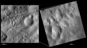 These images from NASA's Dawn spacecraft are located in asteroid Vesta's Oppia quadrangle, just south of Vesta's equator; Claudia was chosen to anchor the coordinate system for Vesta used in the scientific investigations of the Dawn team.