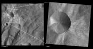 These images from NASA's Dawn spacecraft are located in Urbinia quadrangle, in Vesta's southern hemisphere.