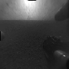 This image was taken by the Hazard-Avoidance cameras on NASA's Curiosity rover to show evidence for an impact plume created when the rover's sky crane fell to the Martian surface.