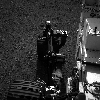 This image from an animated gif shows the movement of the rear right wheel of NASA's Curiosity as rover drivers turned the wheels in place at the landing site on Mars.