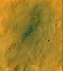 Tracks from the first drives of NASA's Curiosity rover are visible in this image captured by the High-Resolution Imaging Science Experiment (HiRISE) camera on NASA's Mars Reconnaissance Orbiter. The rover is seen where the tracks end.