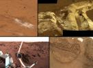 This collage shows the variety of soils found at landing sites on Mars. The elemental composition of the typical, reddish soils were investigated by NASA's Viking, Pathfinder and Mars Exploration Rover missions, and now with the Curiosity rover.