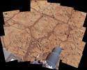 NASA's Mars rover Curiosity used its Mast Camera (Mastcam) to take the images combined into this mosaic of the drill area, called 'John Klein,' where the rover ultimately performed its first sample drilling.