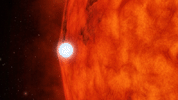 This artist's concept depicts an ultra-dense dead star, called a white dwarf, passing in front of a small red star. NASA's planet-hunting Kepler was able to detect gravitational lensing by measuring a strangely subtle dip in the star's brightness.