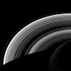 This view, acquired by NASA's Cassini spacecraft, looks toward the unilluminated side of Saturn's rings from about 47 degrees below the ringplane.