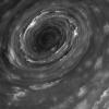 The vortex at Saturn's north pole, seen here in the infrared by NASA's Cassini spacecraft, takes on the menacing look.