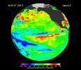 New data from NASA's Jason-2 satellite show near-normal sea surface heights in the equatorial Pacific Ocean persisting for a 16th straight month.