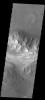 This image captured by NASA's 2001 Mars Odyssey spacecraft is near the margin between Coprates Chasma and Melas Chasma on Mars.