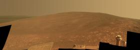 This scene shows the 'Murray Ridge' portion of the western rim of Endeavour Crater on Mars as seen by NASA's rover Opportunity; this feature is called Murray Ridge in tribute to Bruce Murray (1931-2013), an influential advocate for planetary exploration.