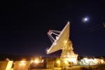 Late night in the desert: Goldstone's 230-foot (70-meter) antenna tracks spacecraft day and night. This photograph was taken on Jan. 11, 2012. The Goldstone Deep Space Communications Complex is located in the Mojave Desert in California, USA.