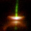 This image from NASA's Hubble Space Telescope shows Herbig-Haro 30, the prototype of a gas-rich 'young stellar object' disk around a star.