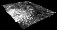 This view of Cilix impact crater on Europa was created in 2013 using 3-D stereo images taken by NASA's Galileo spacecraft, combined with advanced image processing techniques.