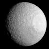 Like most moons in the solar system, Tethys is covered by impact craters. Some craters bear witness to incredibly violent events, such as the crater Odysseus (seen here at the right of this image from NASA's Cassini spacecraft).