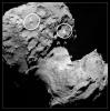 This annotated image depicts the two potential landing sites for ESA's Rosetta's Philae lander that are on the comet's larger lobe.