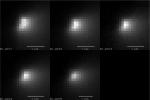 Five images of comet Siding Spring taken within a 35-minute period as it passed near Mars on Oct. 19, 2014, provide information about the size of the comet's nucleus. The images were acquired by the HiRISE camera on NASA's Mars Reconnaissance Orbiter.