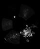 The Philae lander of Europe's Rosetta mission has returned the first panoramic image from the surface of a comet. The unprocessed panorama from the lander's CIVA-P camera shows a 360-degree view around the point of final touchdown.